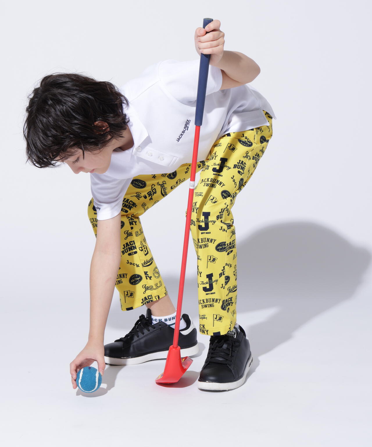 PEストレッチ ロゴプリントロングパンツ (ジュニア)