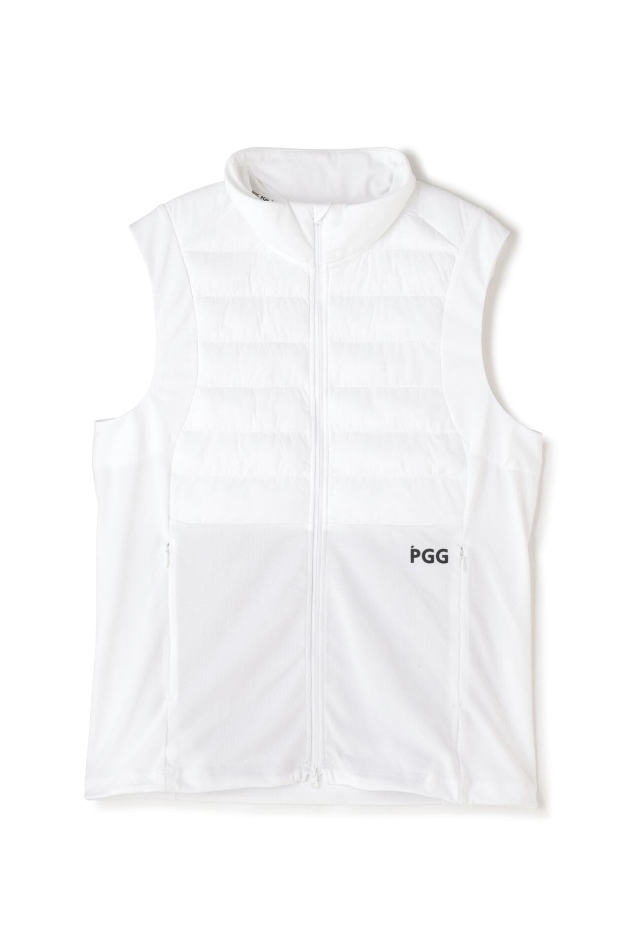 【PGG】アモッサ×ナイロンメカニカルストレッチタフタ スタンドジップベスト (MENS)