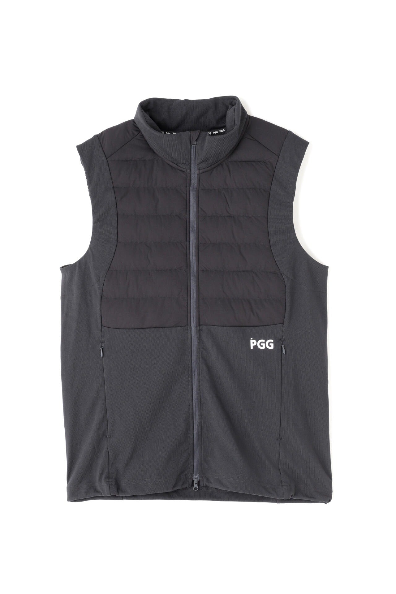 【PGG】アモッサ×ナイロンメカニカルストレッチタフタ スタンドジップベスト (MENS)