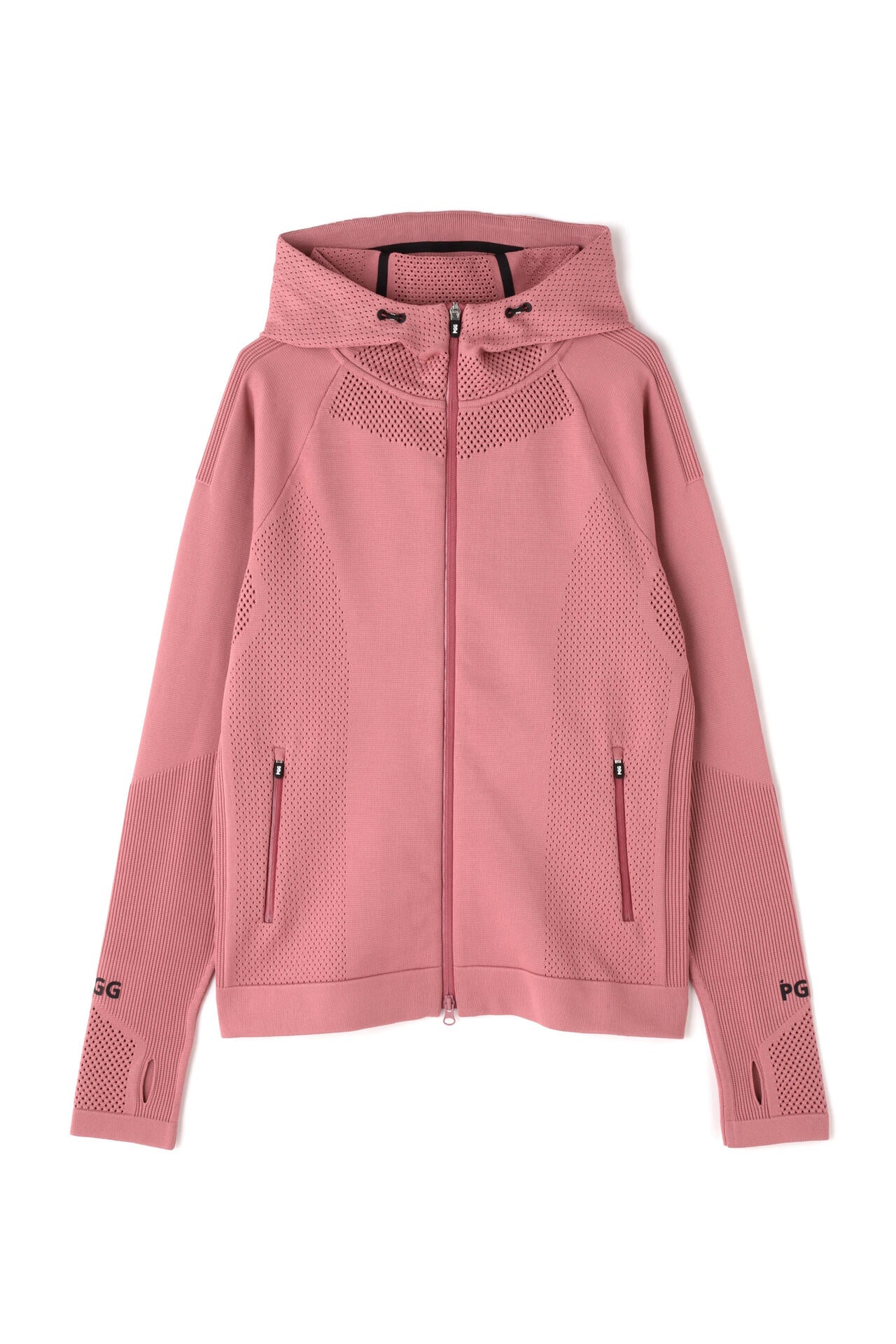 【PGG】ポリエステルヤーン フルジップニットフーディジャケット (MENS)