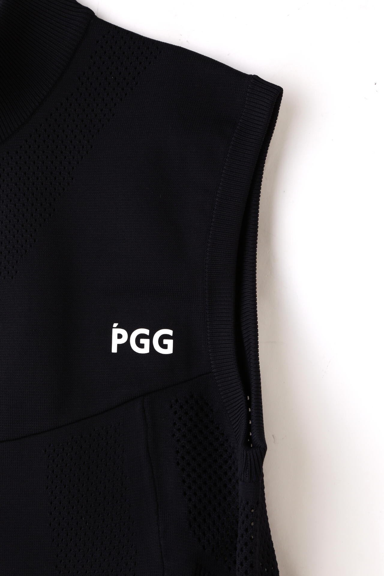 【PGG】ポリエステルヤーン フルジップニットベスト (MENS)