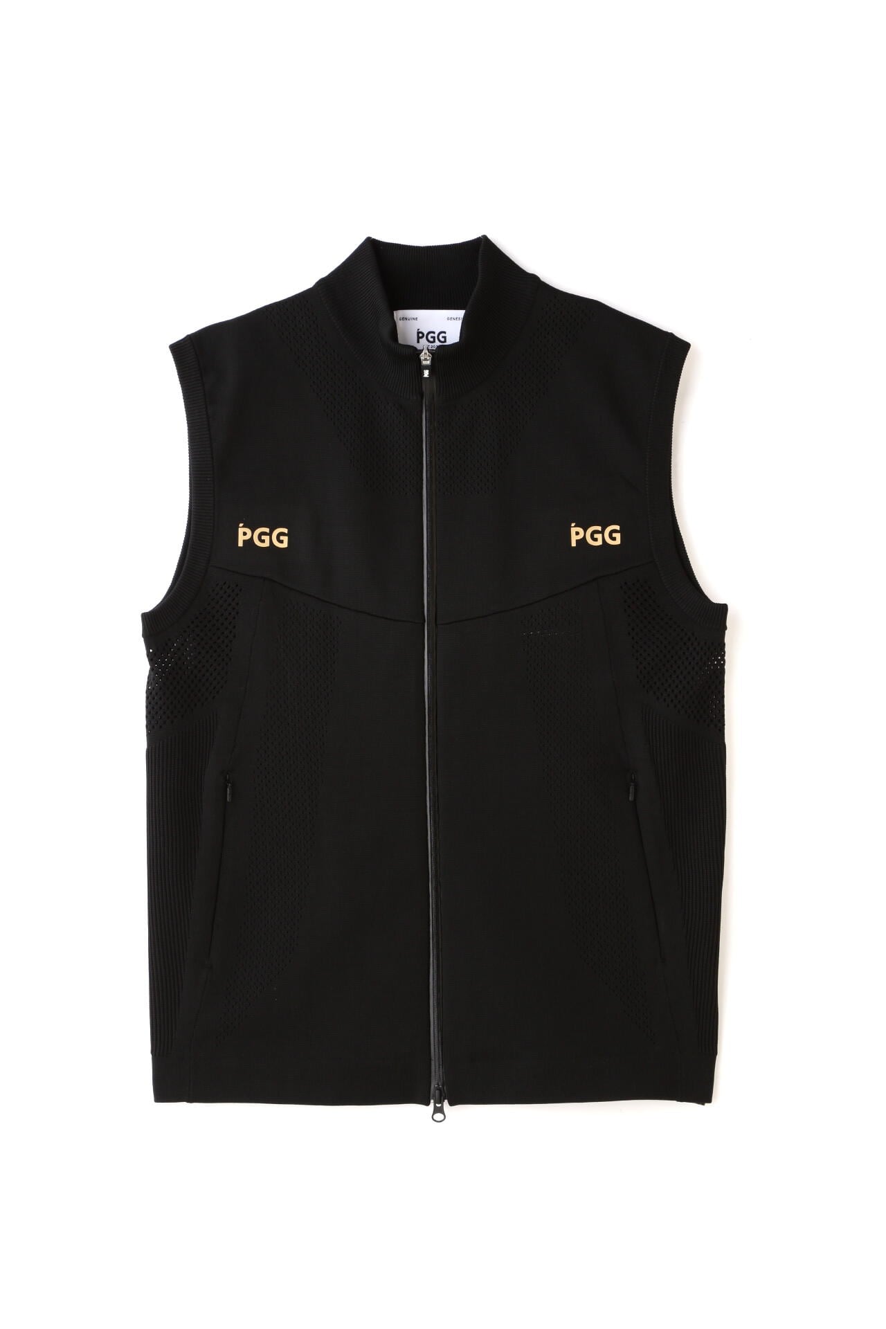 【PGG】【GSIX】ポリエステルヤーン フルジップニットベスト (MENS)