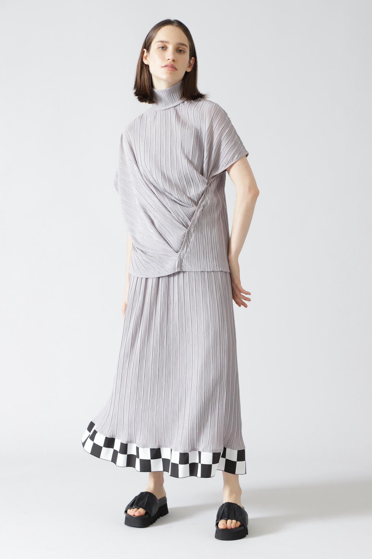 シアーランダムニットスカート
