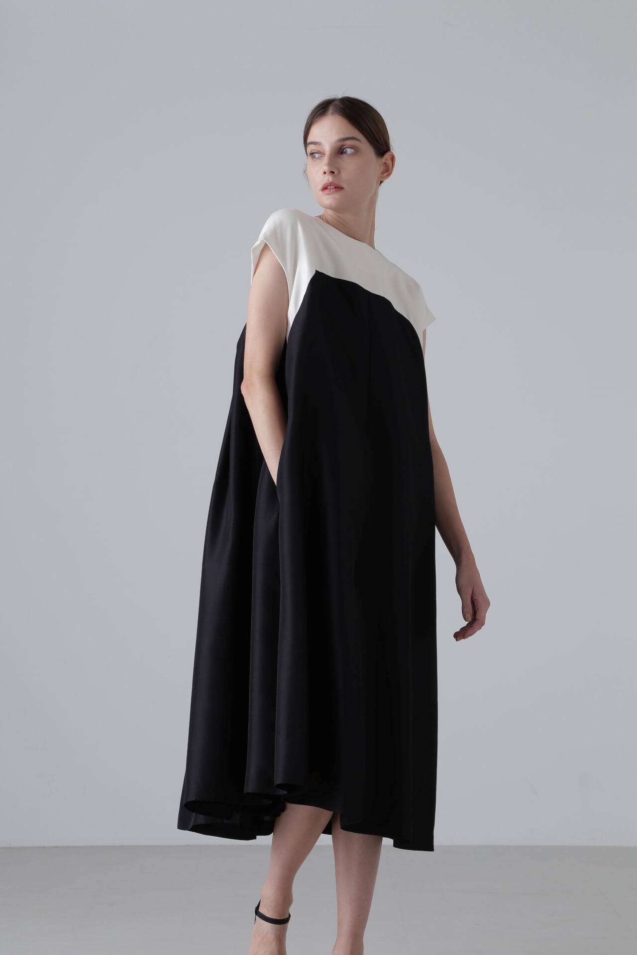 <BLACK LABEL> シルクタフタワンピース