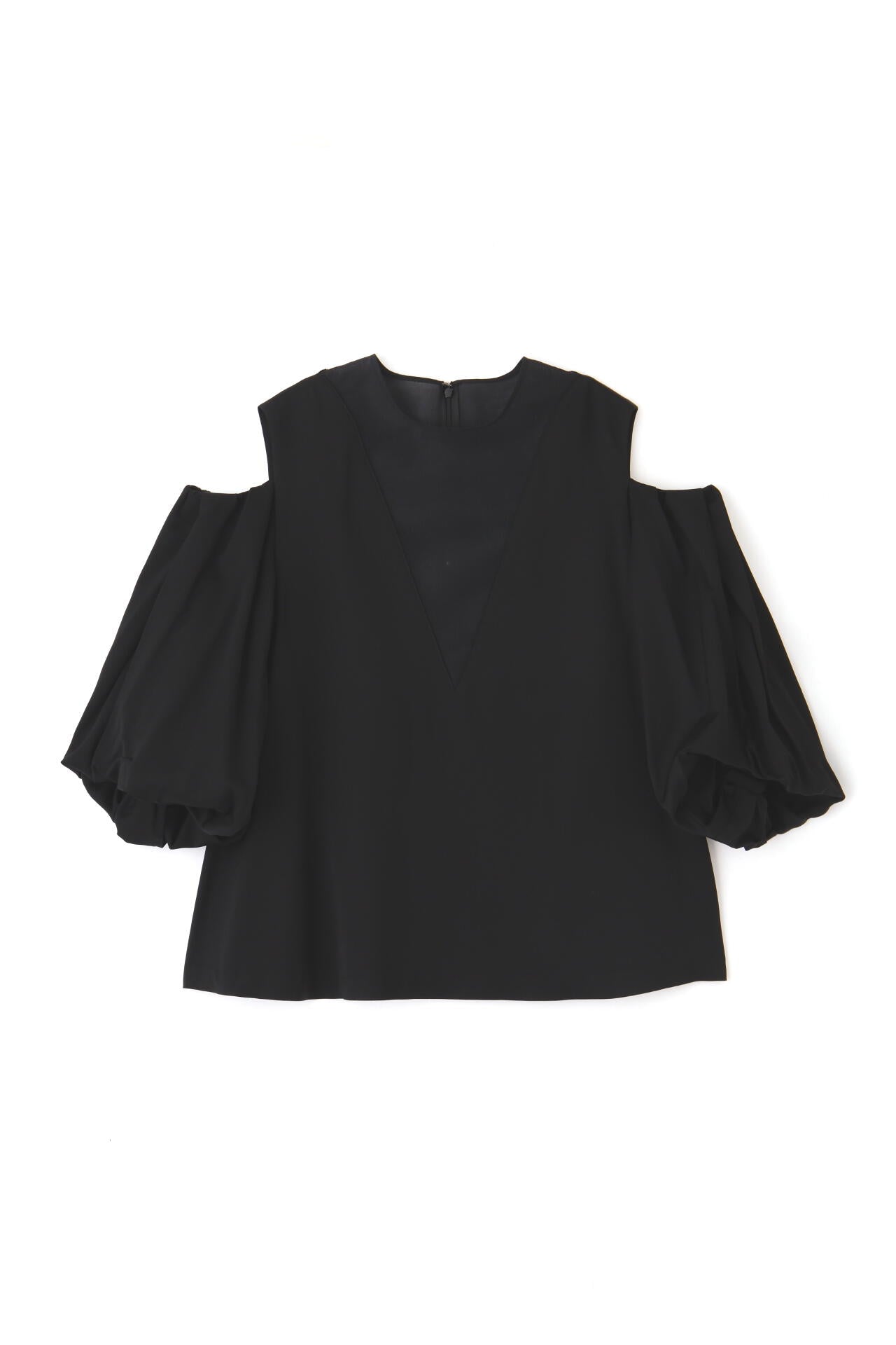 <BLACK LABEL> ハイツイストウールサテンブラウス