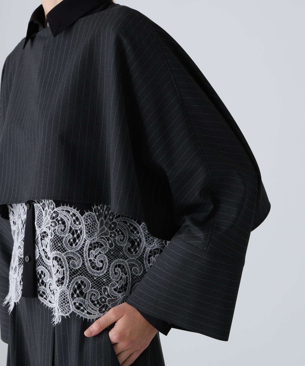 2WAYストライプブラウス