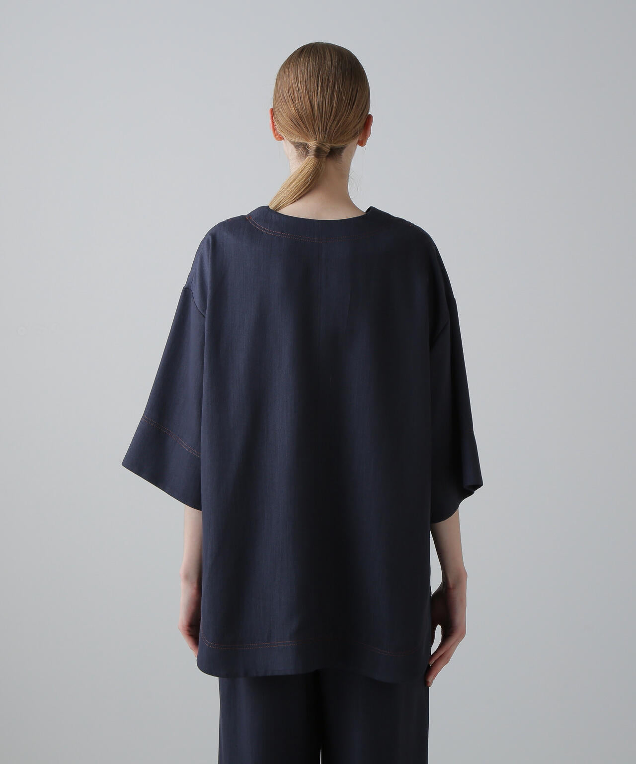 スラブデニムブラウス