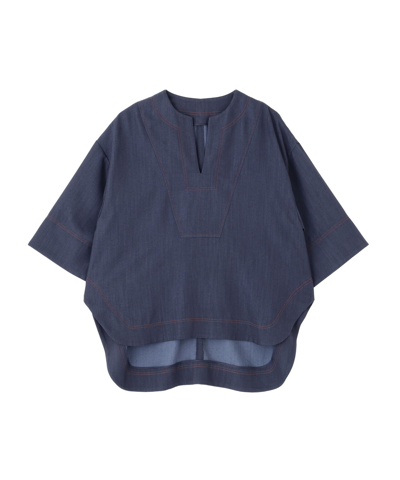 スラブデニムブラウス
