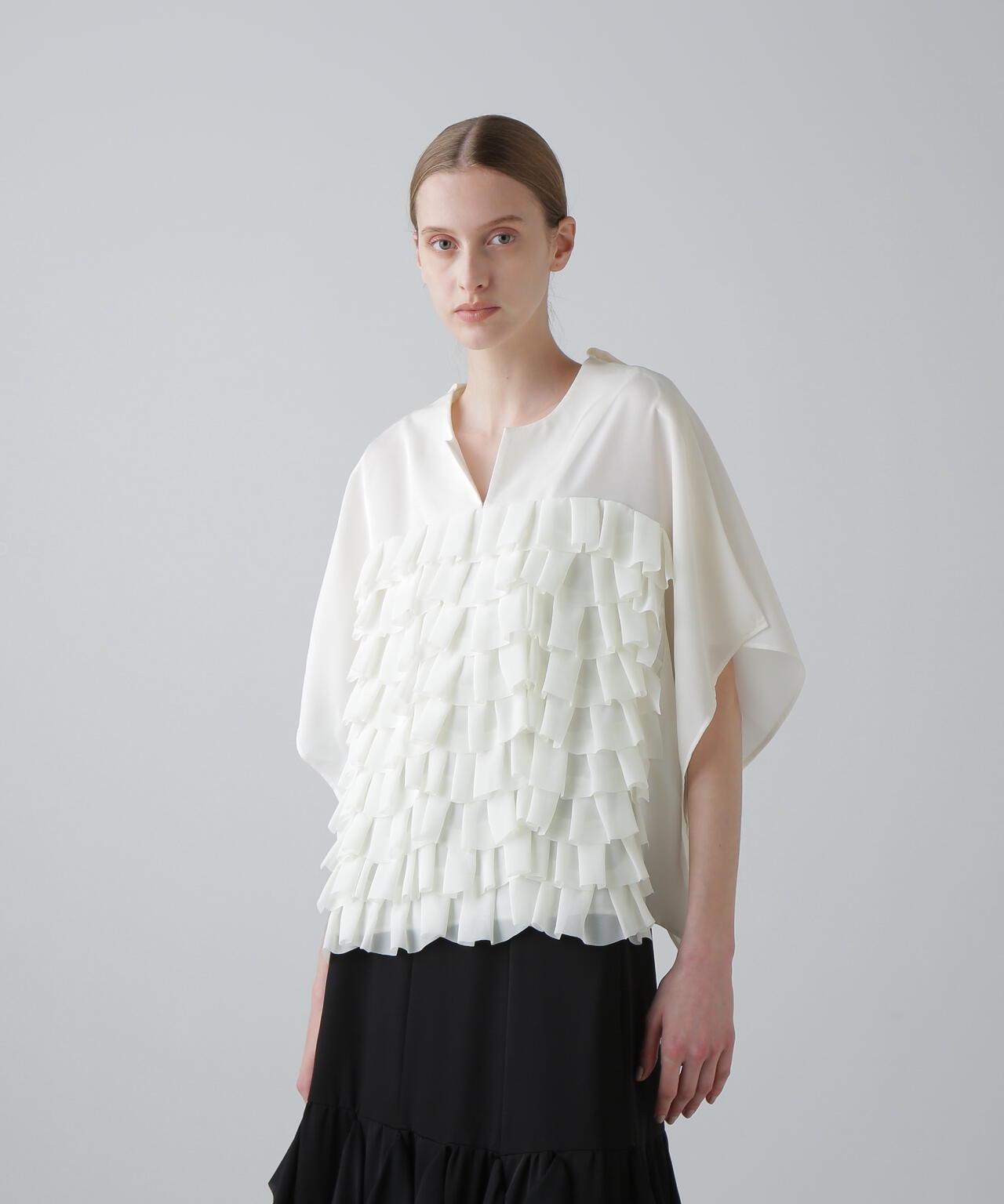 <BLACK LABEL>シルキーツイルブラウス