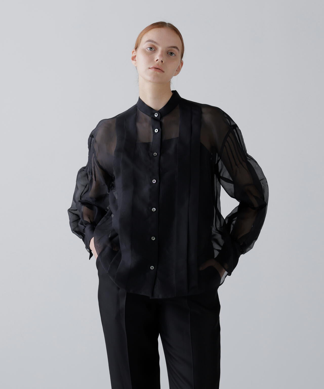 <BLACK LABEL>シルクオーガンブラウス