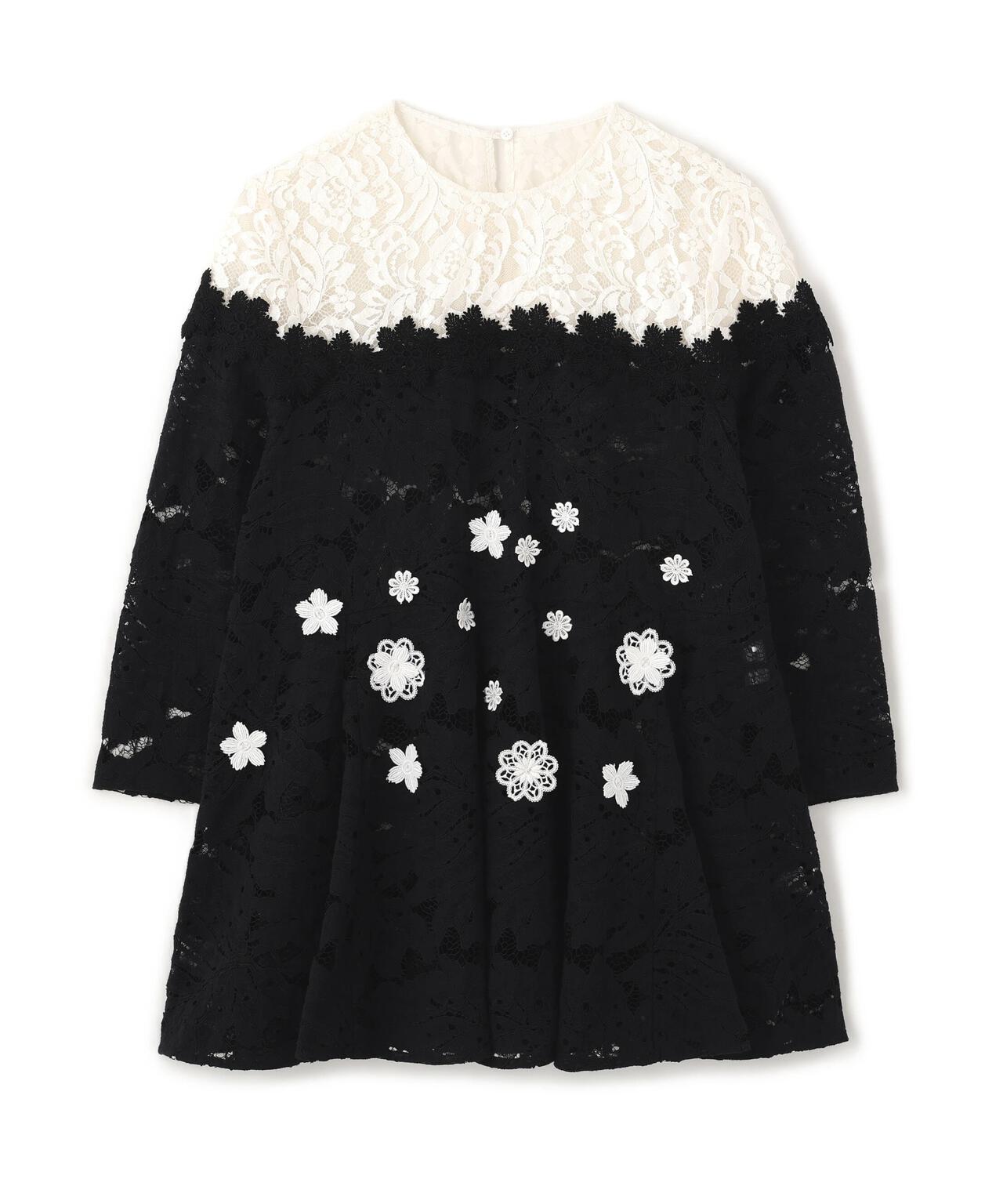 <BLACK LABEL>バイカラーレースブラウス