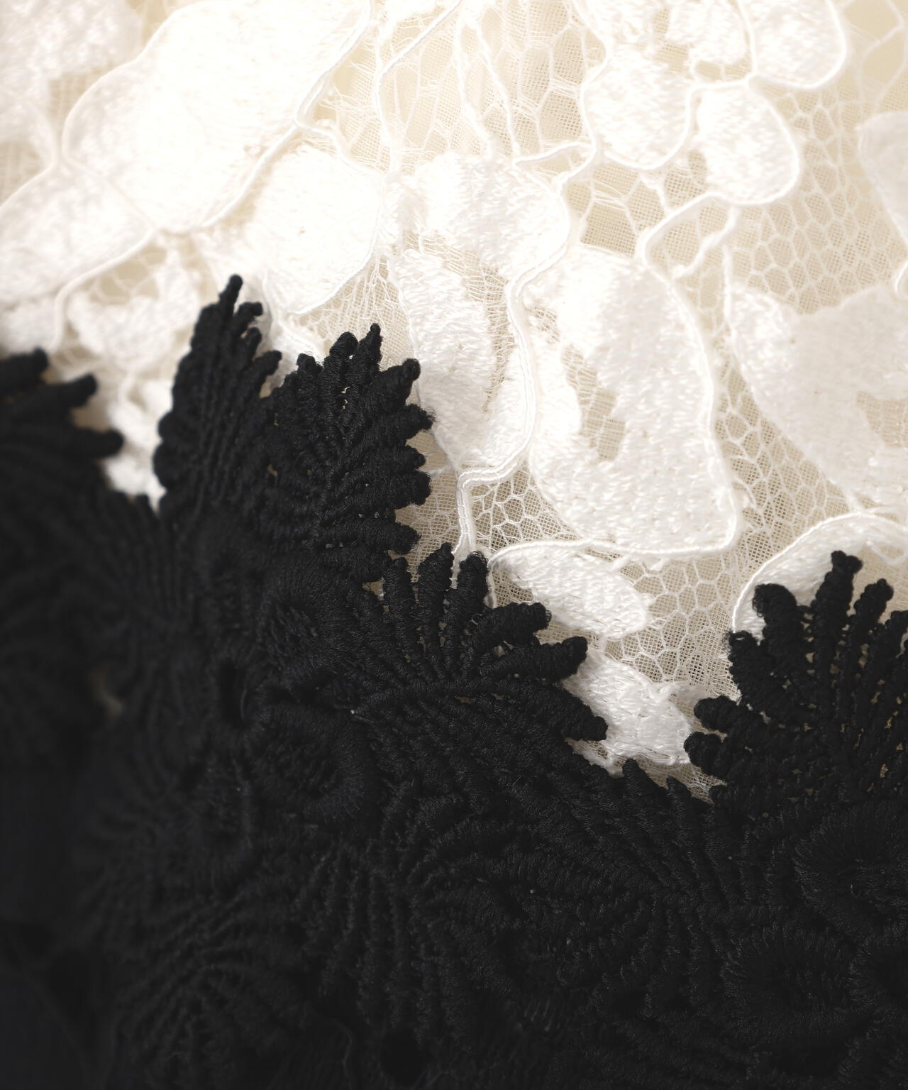 <BLACK LABEL>バイカラーレースブラウス