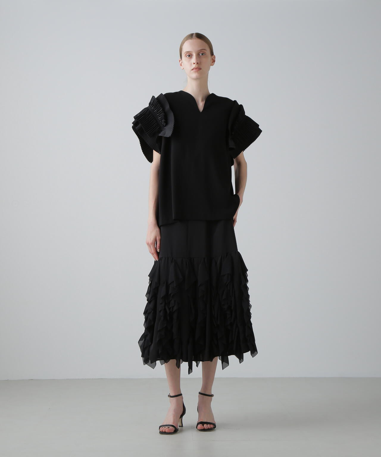 <BLACK LABEL>シルキーツイルスカート