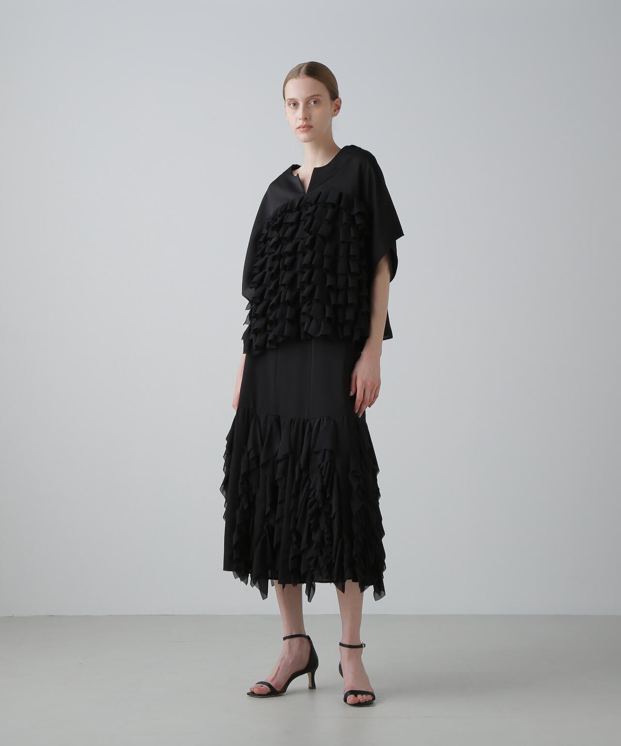 <BLACK LABEL>シルキーツイルスカート