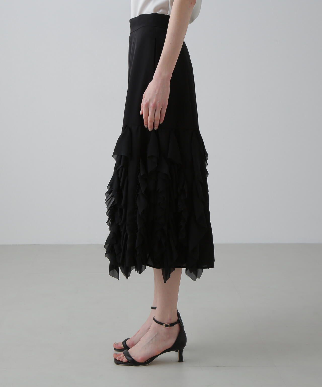 <BLACK LABEL>シルキーツイルスカート