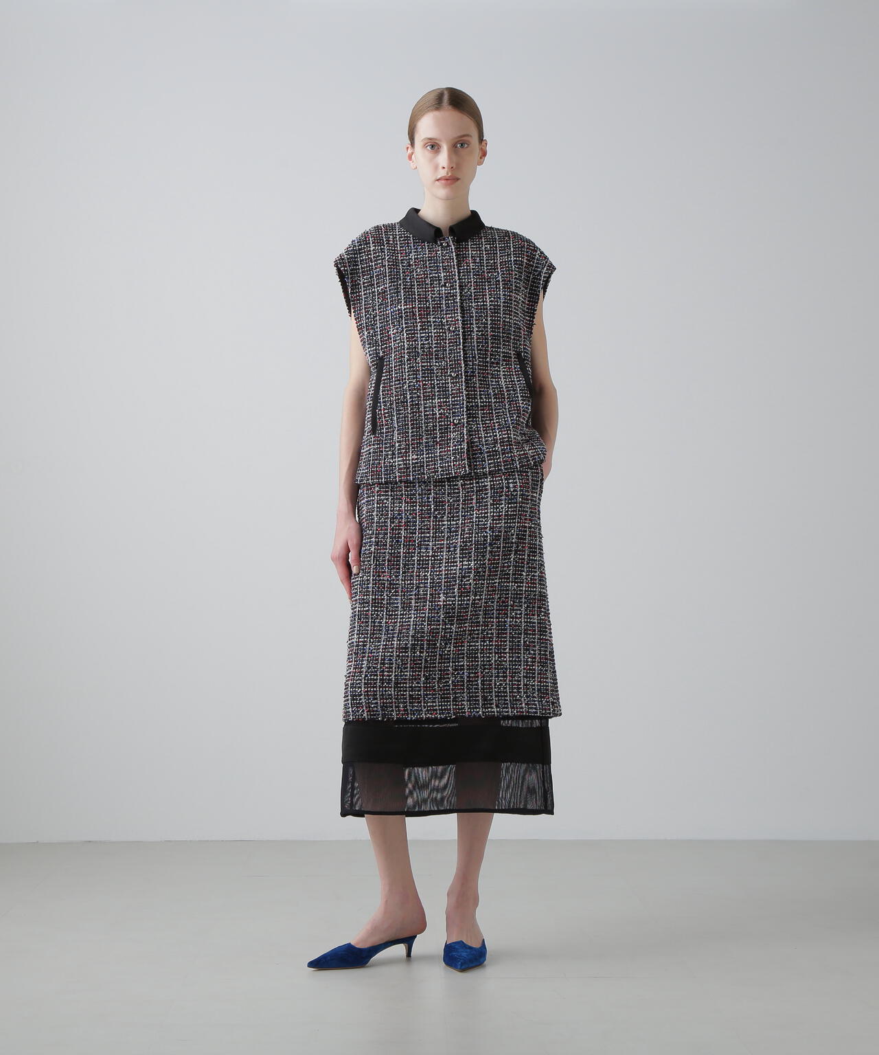 <20周年記念>トリコロールツィードスカート