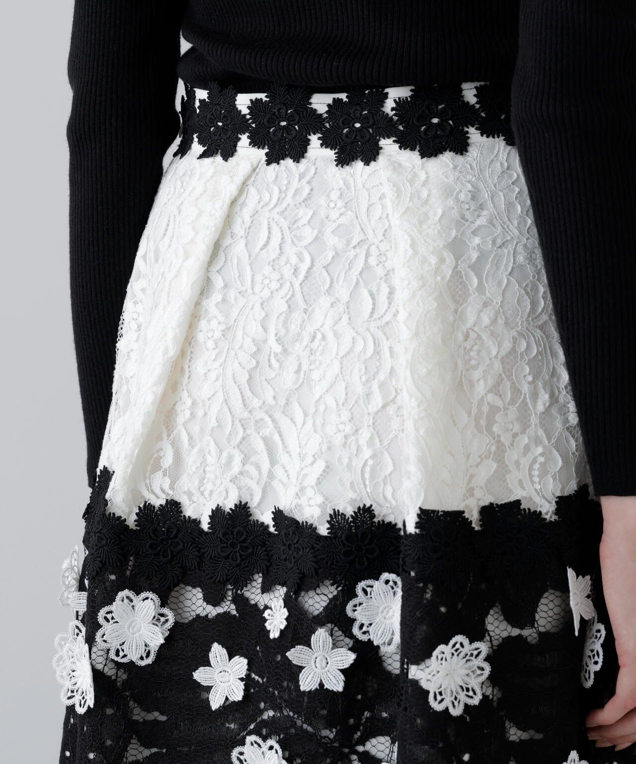 <BLACK LABEL>バイカラーレーススカート