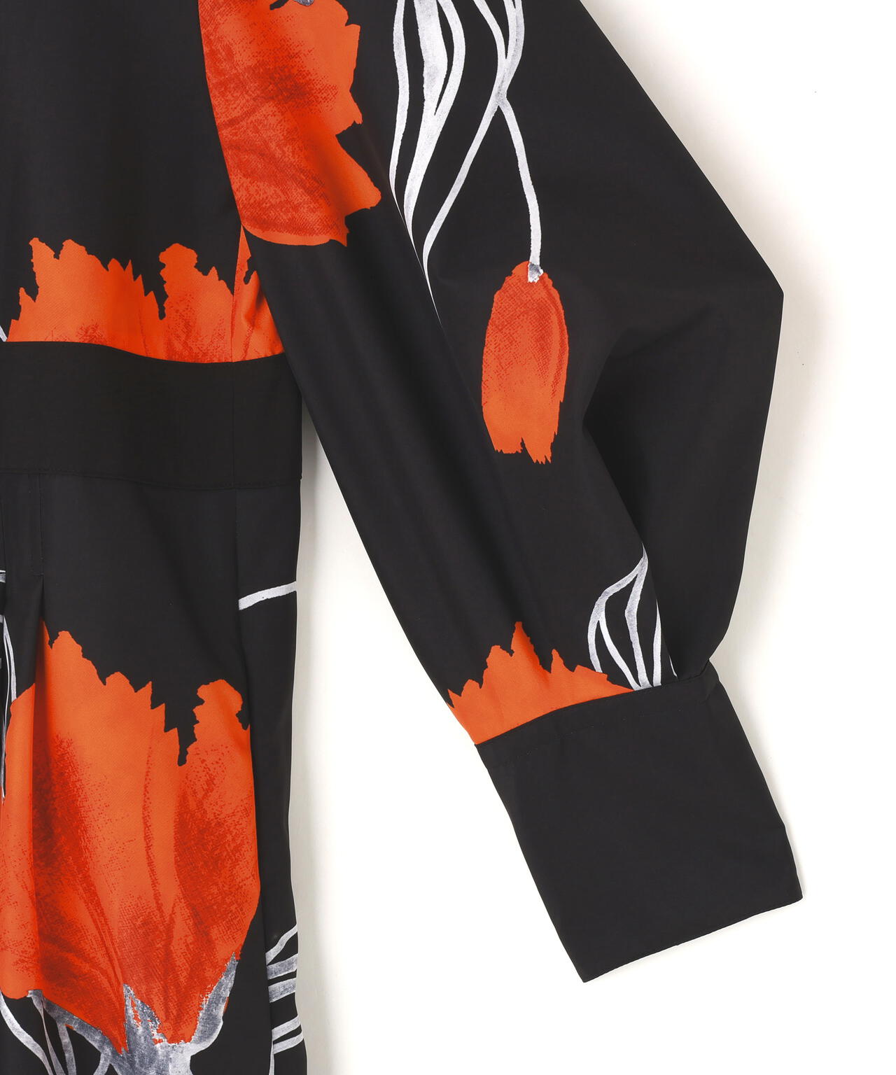 ドローイングフラワープリントワンピース