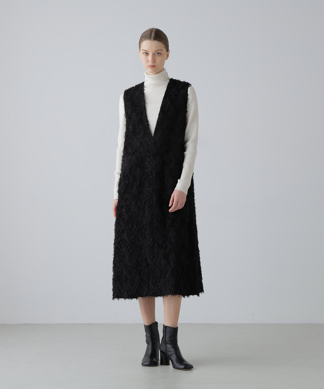 ロンバスカットジャガードワンピース