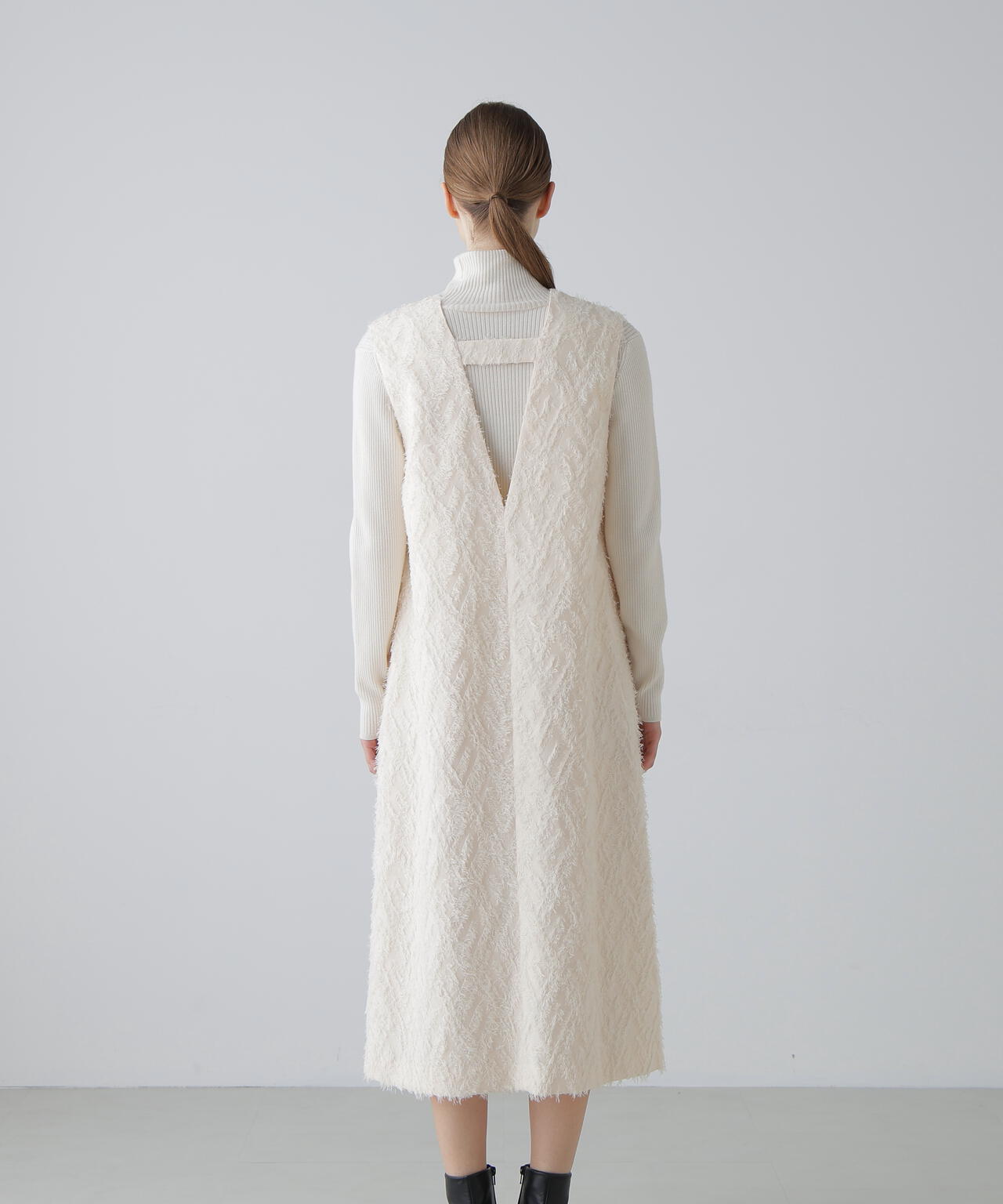 ロンバスカットジャガードワンピース