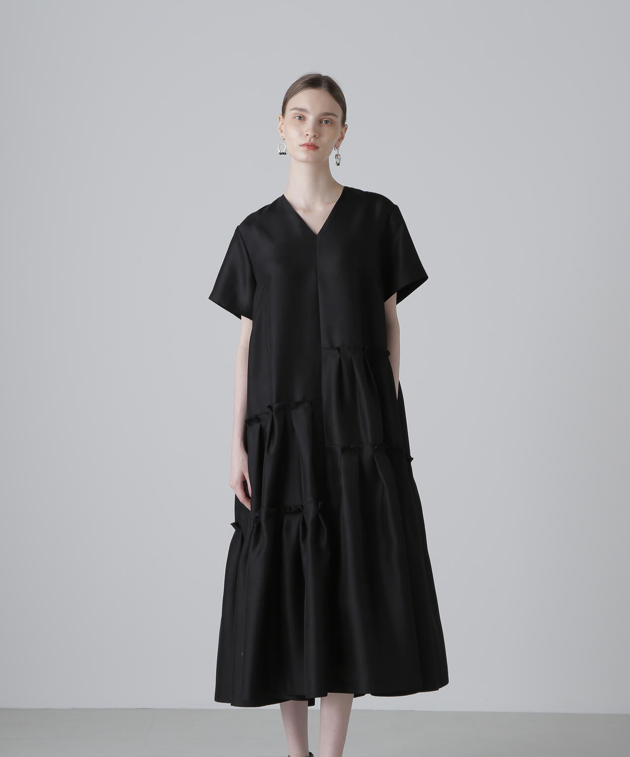 <BLACK LABEL>シルクダブルクロスワンピース