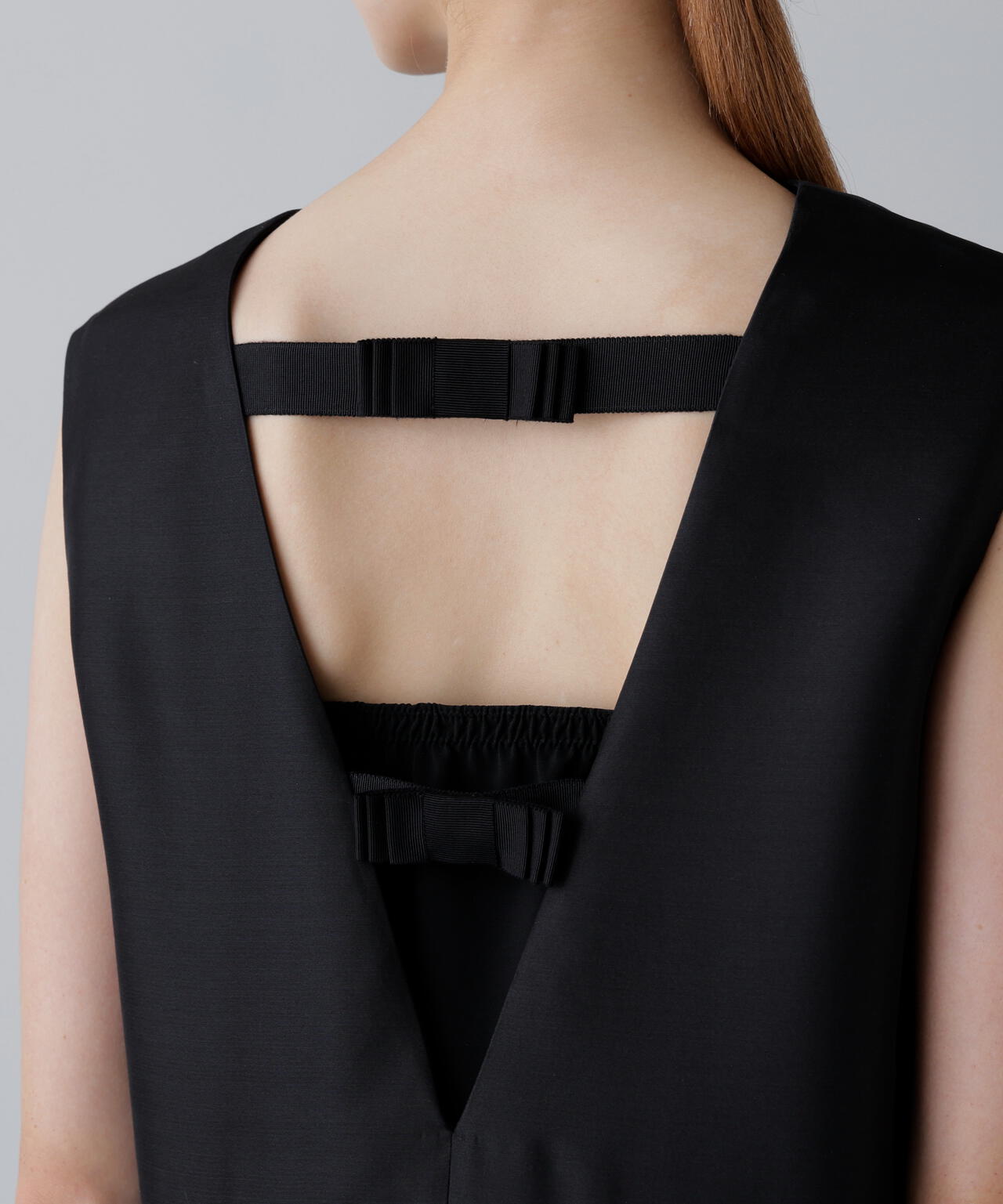 <BLACK LABEL>シルクダブルクロスノースリーブワンピース