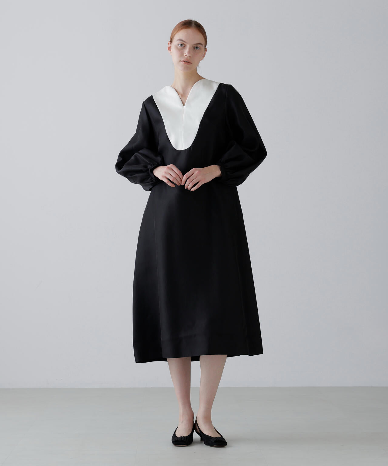 <BLACK LABEL>シルクダブルクロスワンピース