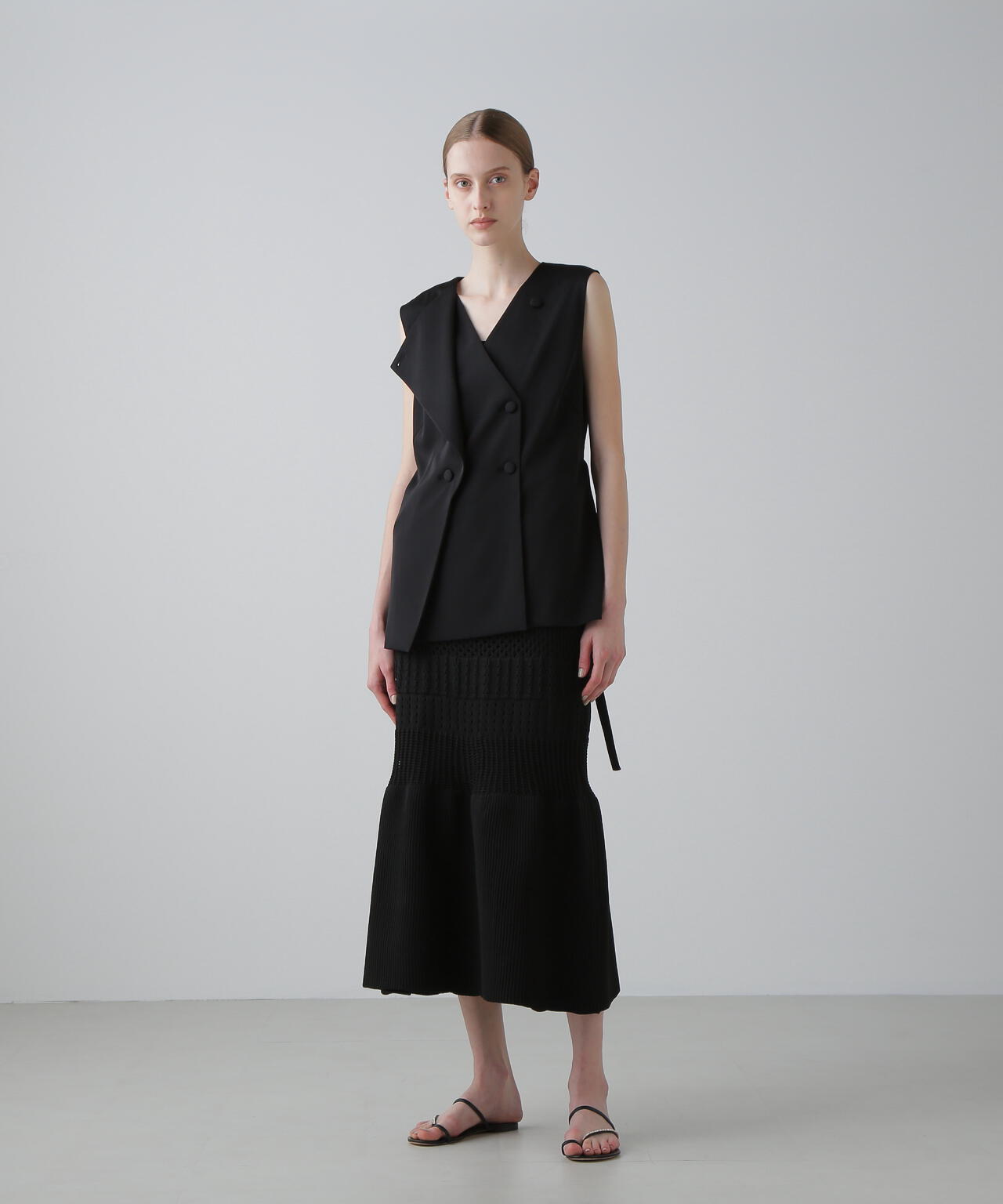 ストレッチダブルクロスジレ