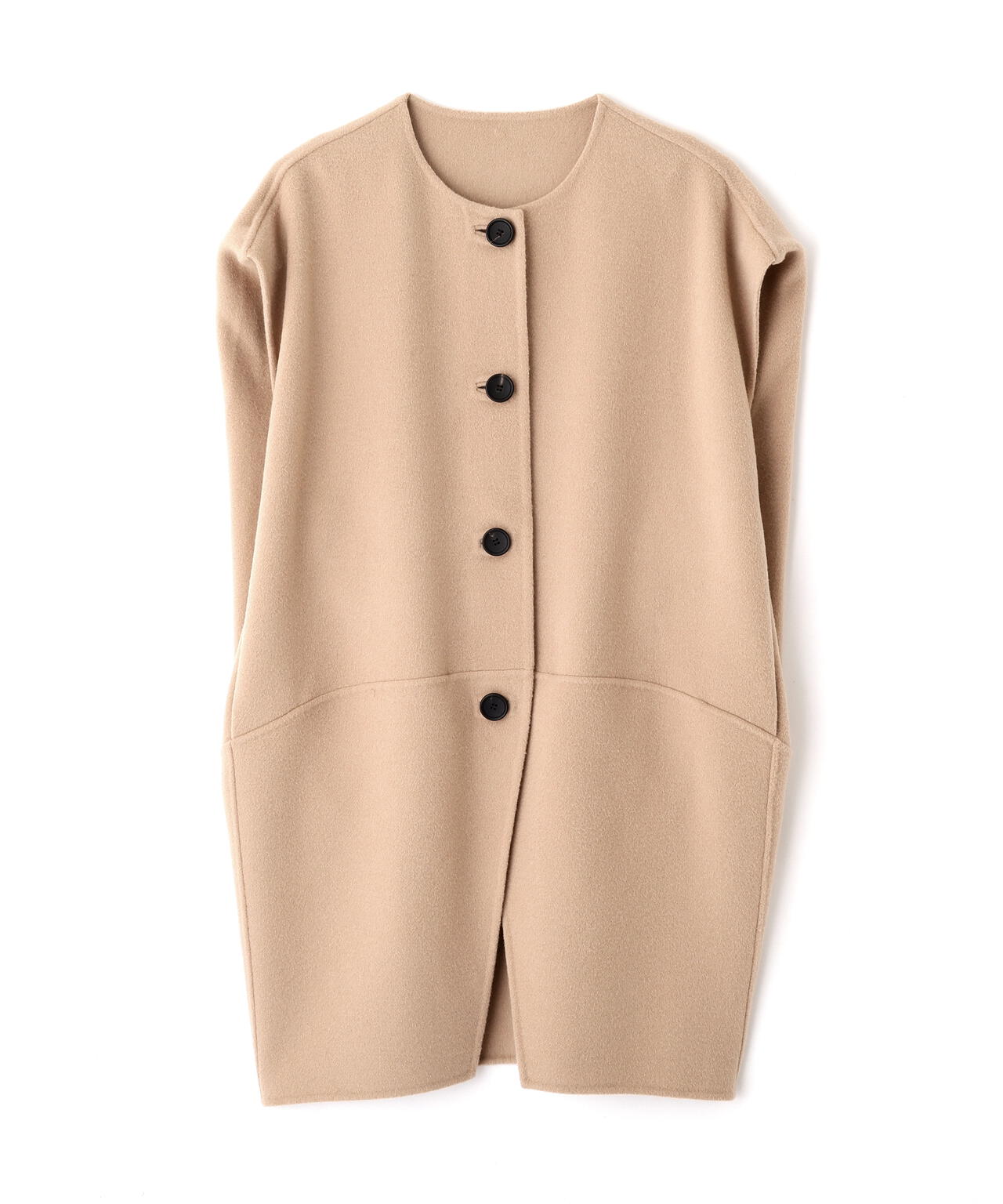 ソリッドウールリバーノーカラージレ