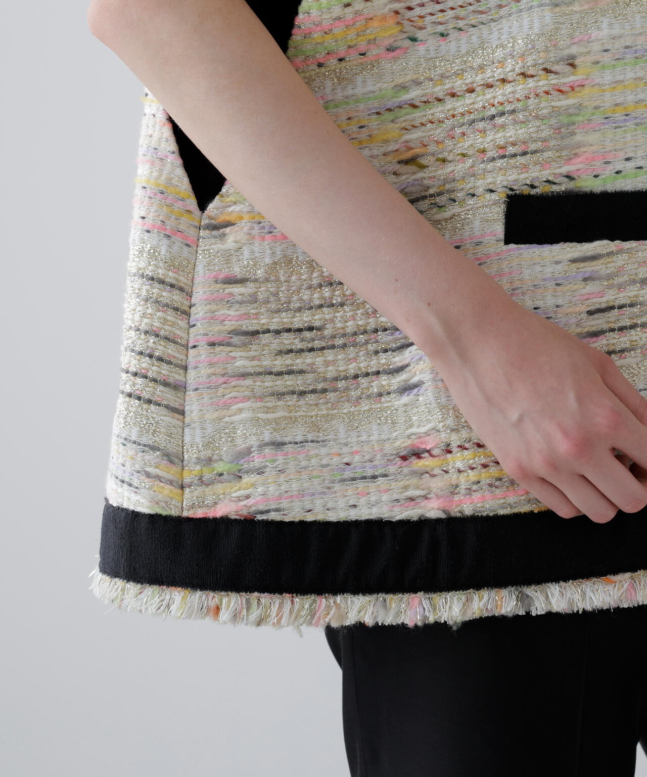 <BLACK LABEL>MALHIAパステルツイードポンチョジャケット