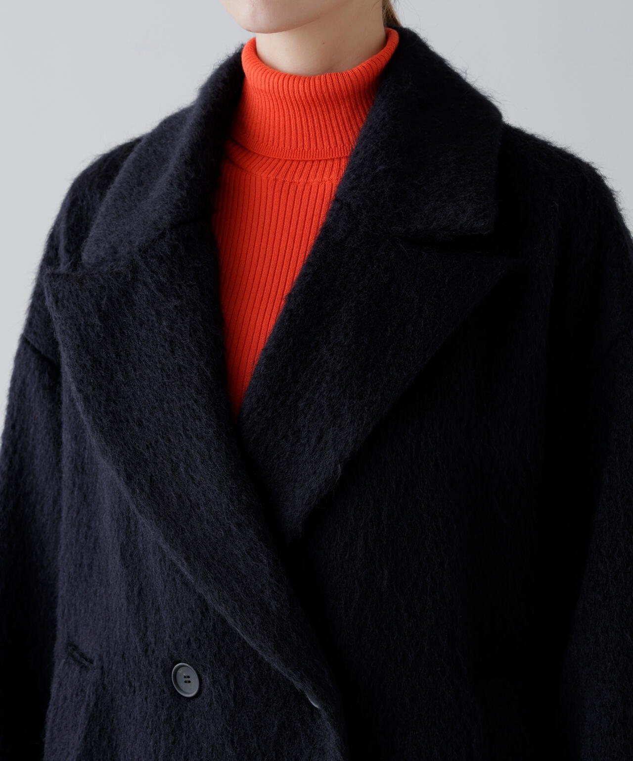 グラデーションシャギーコート