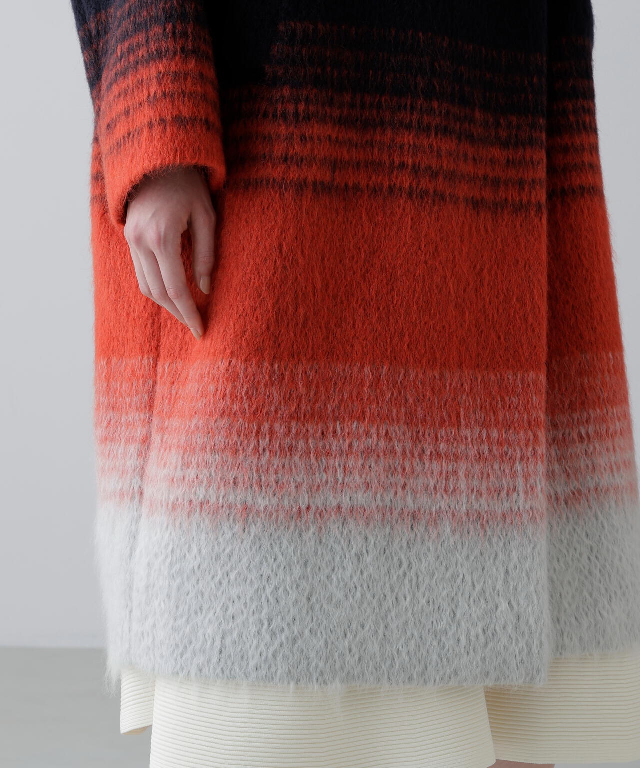 グラデーションシャギーコート