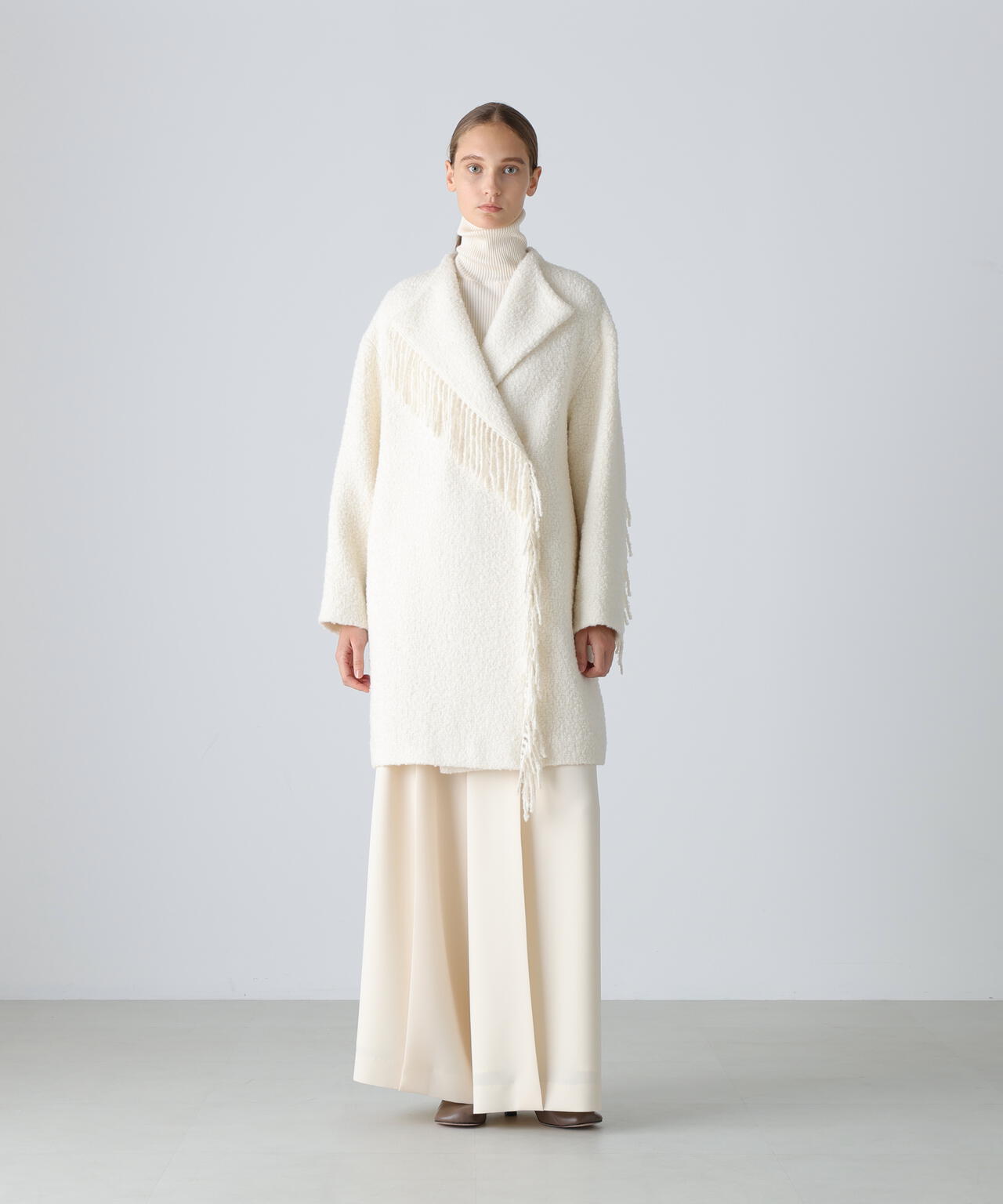 フリンジリングツイードコート