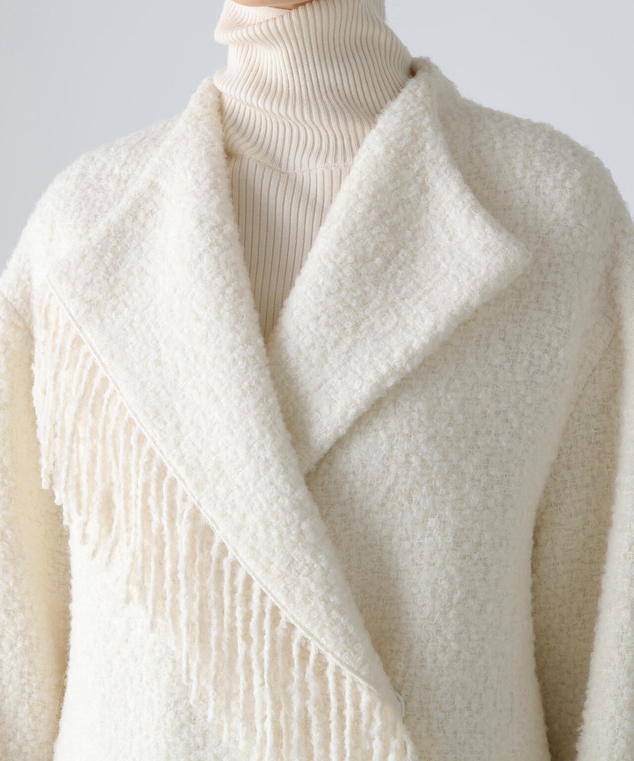 フリンジリングツイードコート