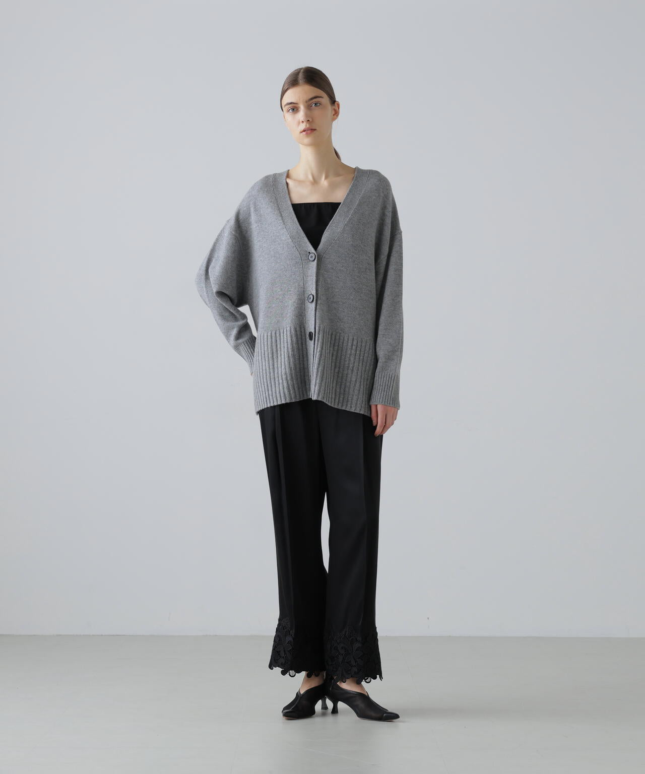 ウールカシミヤニットカーデ