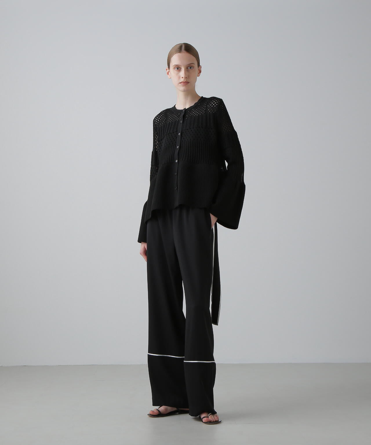 パターンニットカーディガン