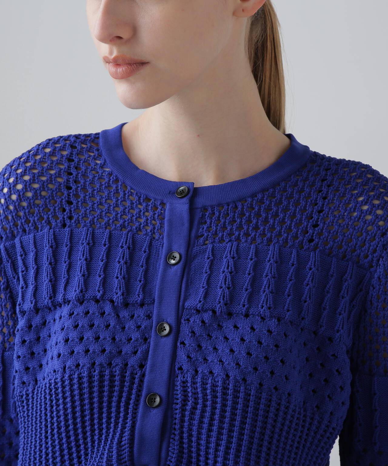 パターンニットカーディガン