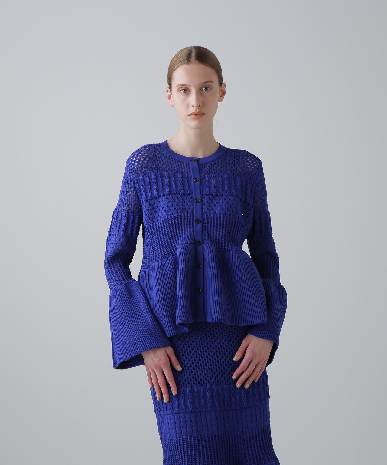 パターンニットカーディガン