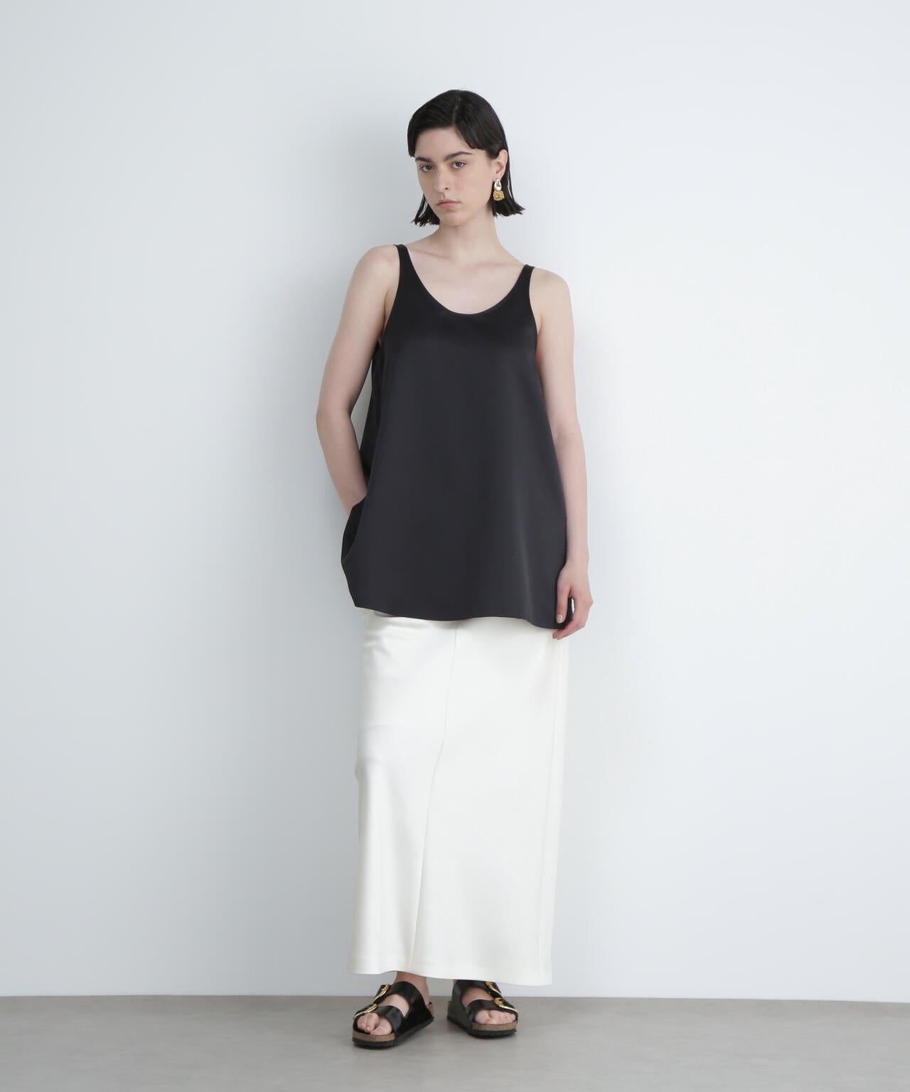 <UNiPH>マットサテンブラウス