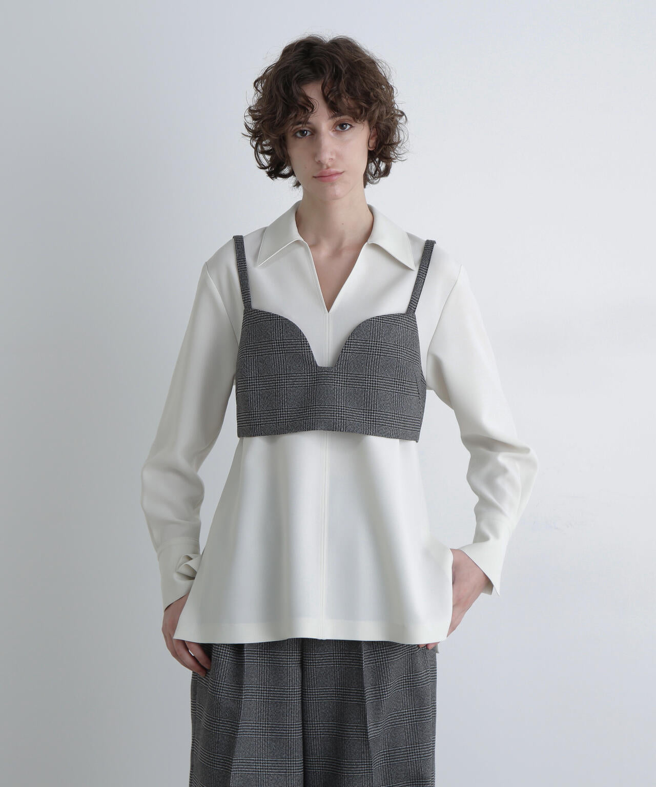 <UNiPH>テックツィードブラウス