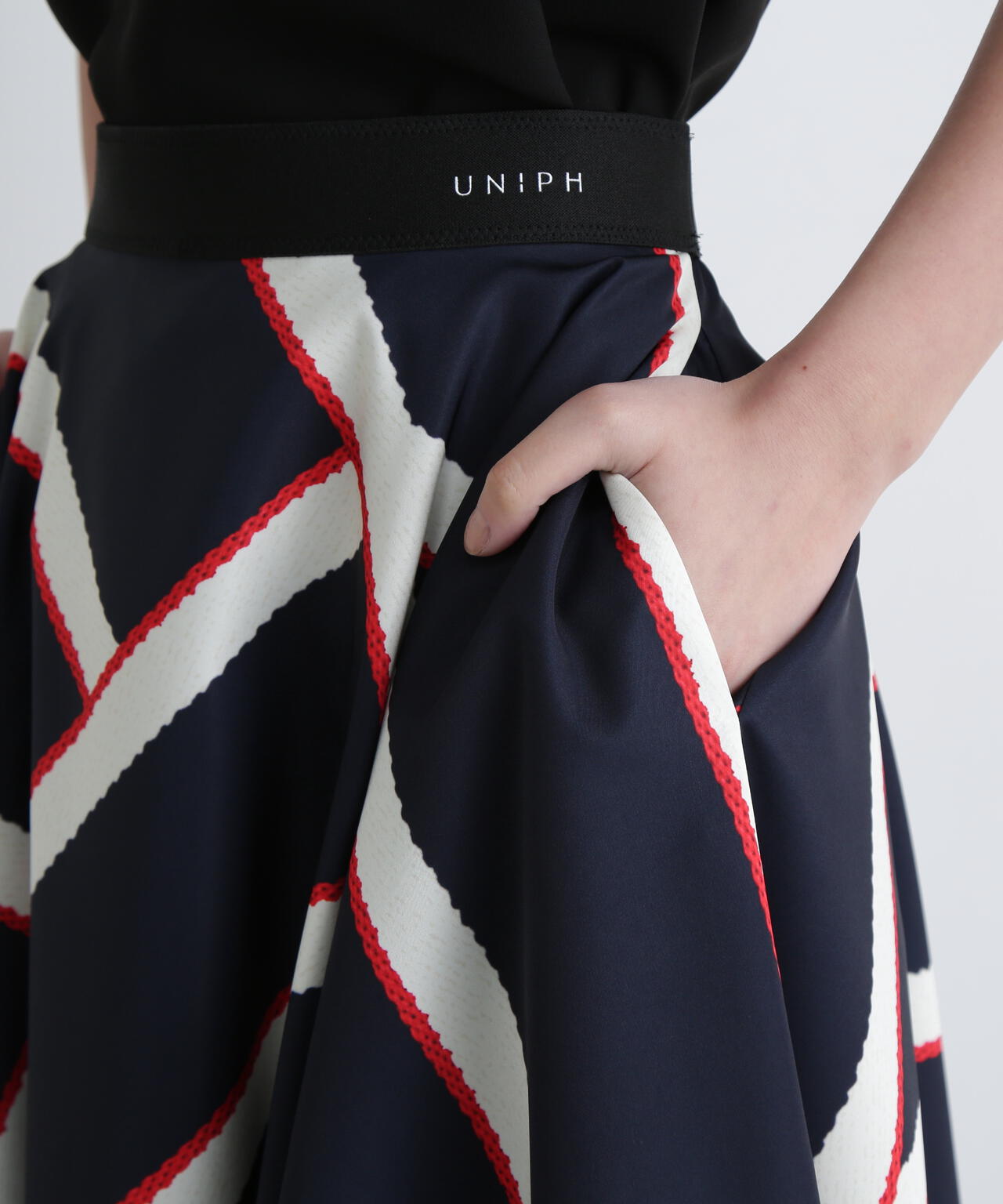 <UNiPH>オブリークプリントスカート