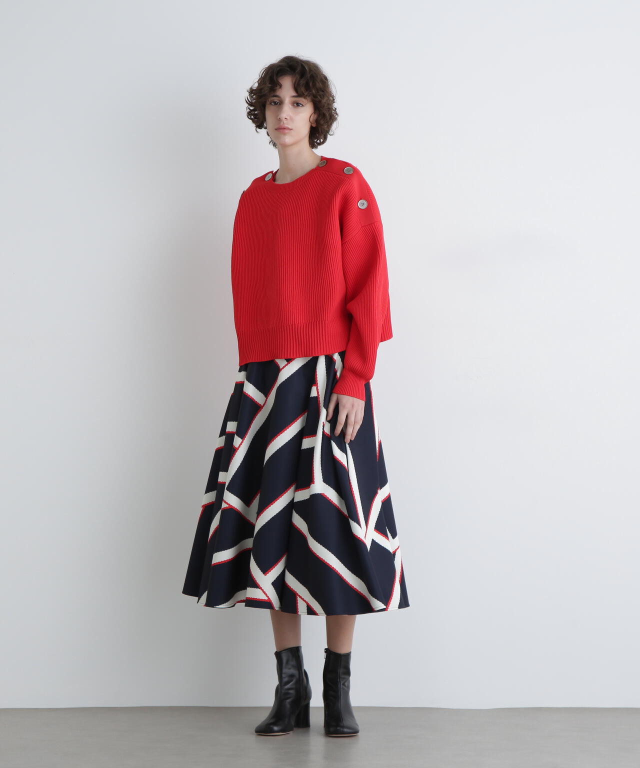 <UNiPH>オブリークプリントスカート