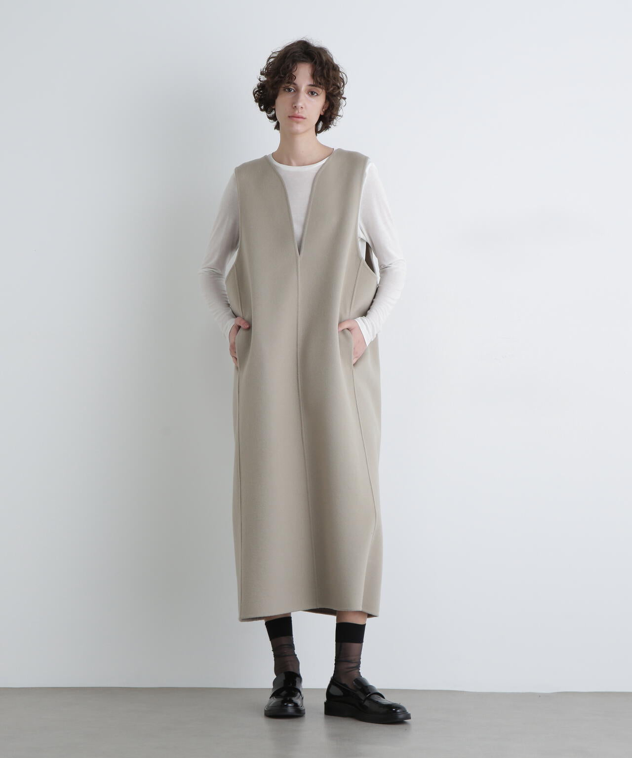 <UNiPH>ソリッドウールリバーワンピース