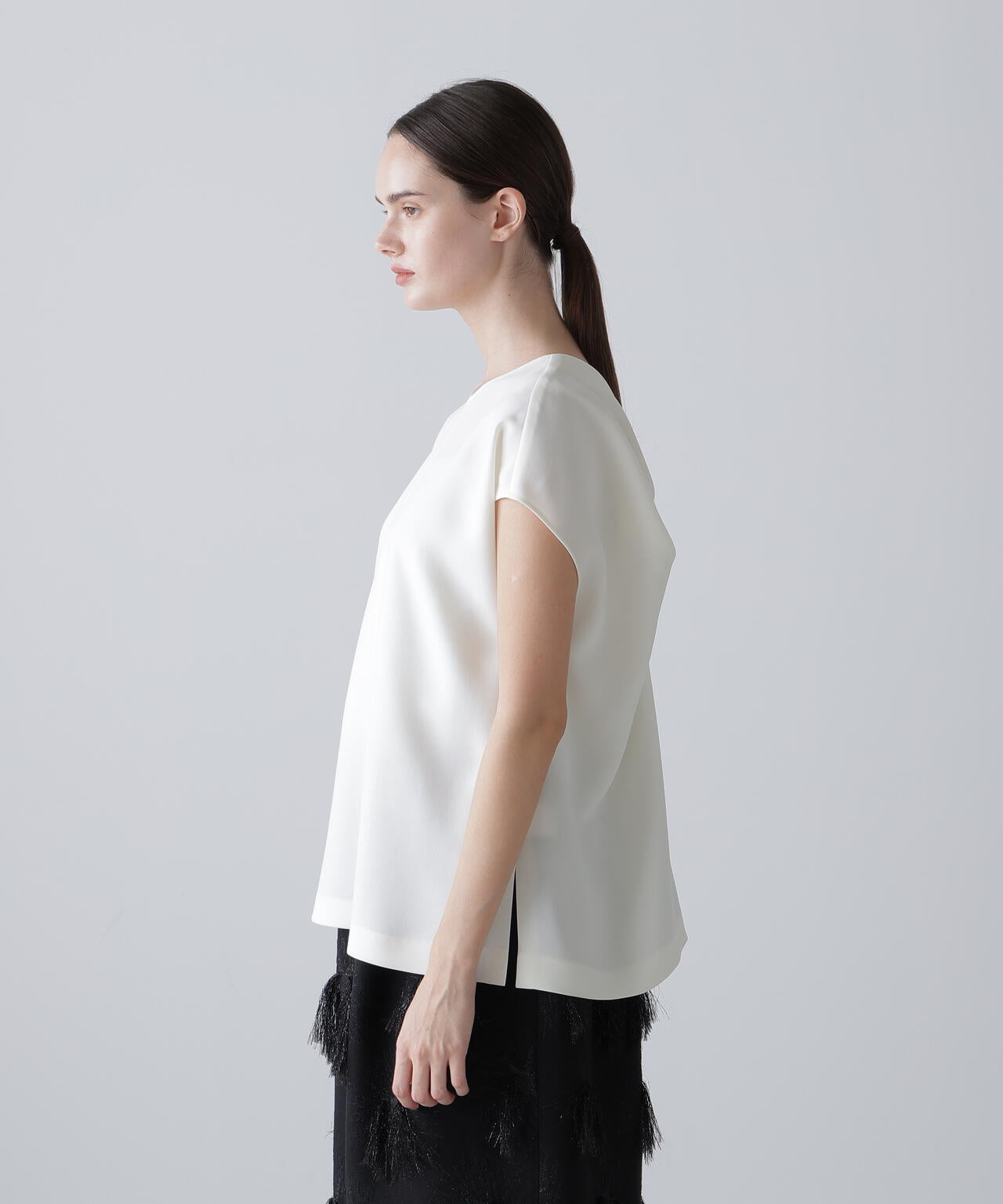 <BLACK LABEL>プレーンダブルクロスブラウス