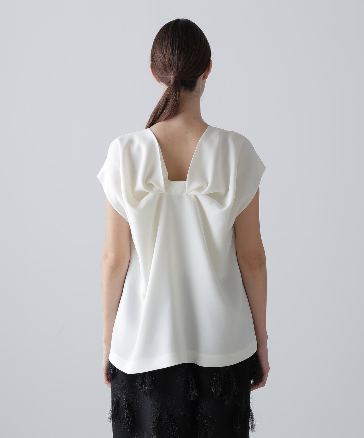 <BLACK LABEL>プレーンダブルクロスブラウス