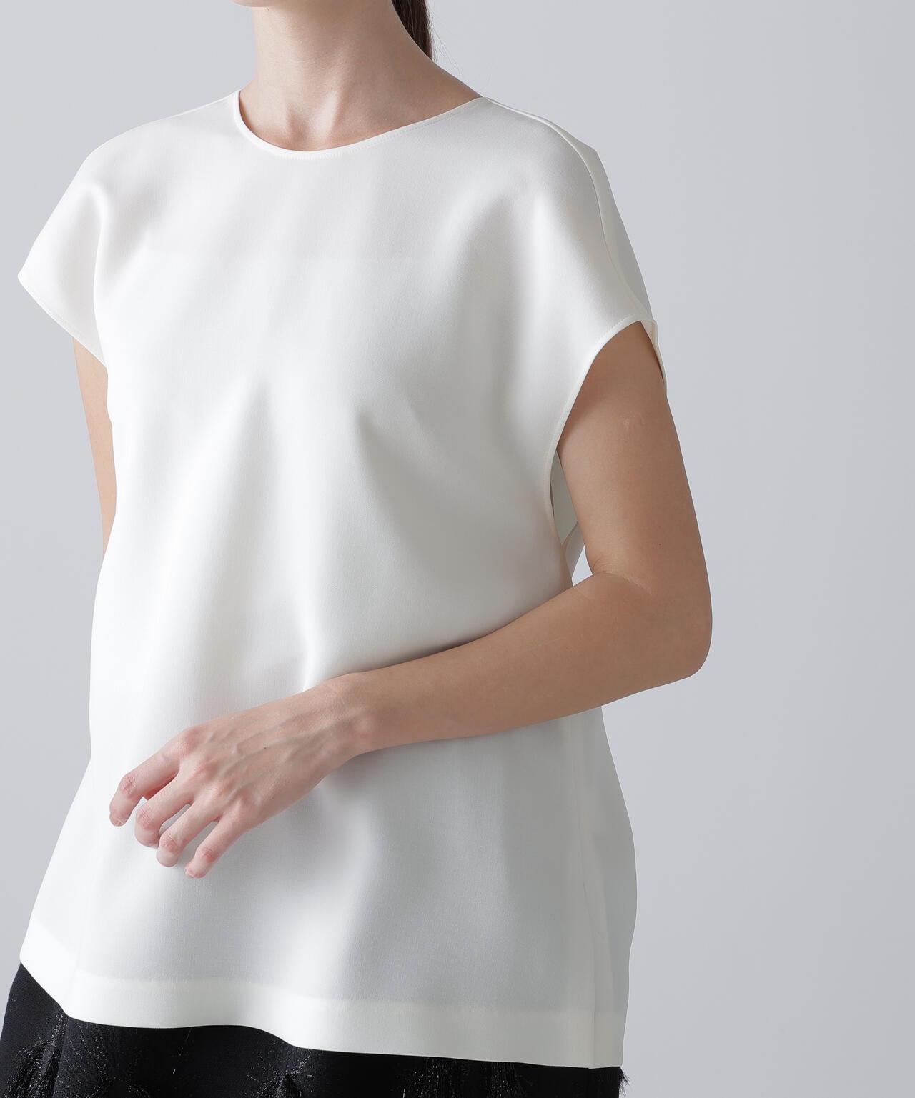 <BLACK LABEL>プレーンダブルクロスブラウス