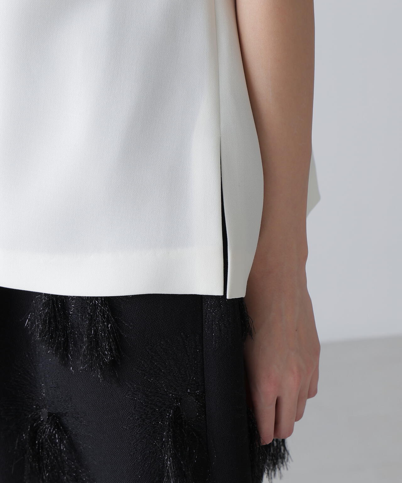 <BLACK LABEL>プレーンダブルクロスブラウス