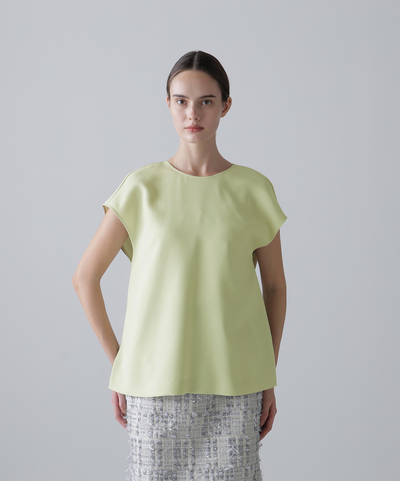 <BLACK LABEL>プレーンダブルクロスブラウス