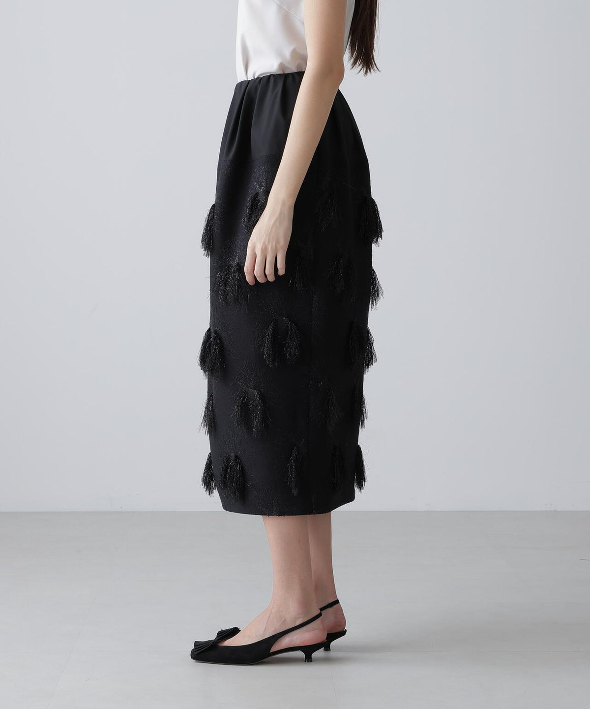 <BLACK LABEL>MALHIAウィーピングジャガードスカート