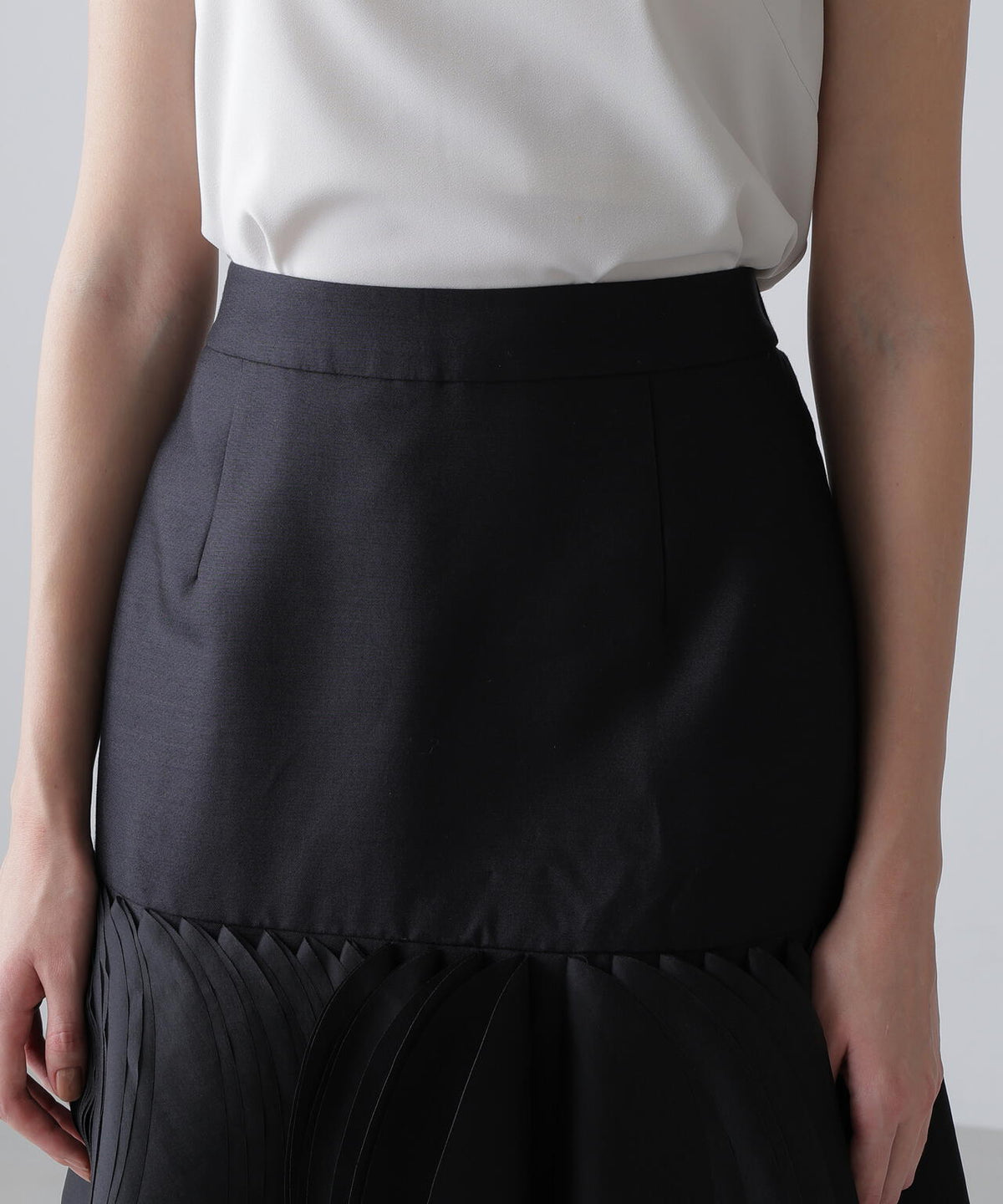 <BLACK LABEL>シルクウールツイルスカート